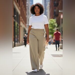 NEW Old Navy High-Rise Wide-Leg Elastic Waist Pants – Mocha Taffy – Size L (NWT)
